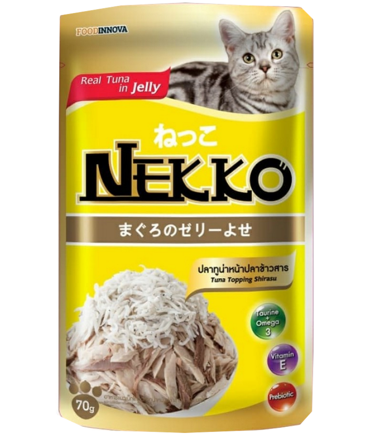 Nekko Pouch Real Tuna Topping Shirasu in Jelly 70g