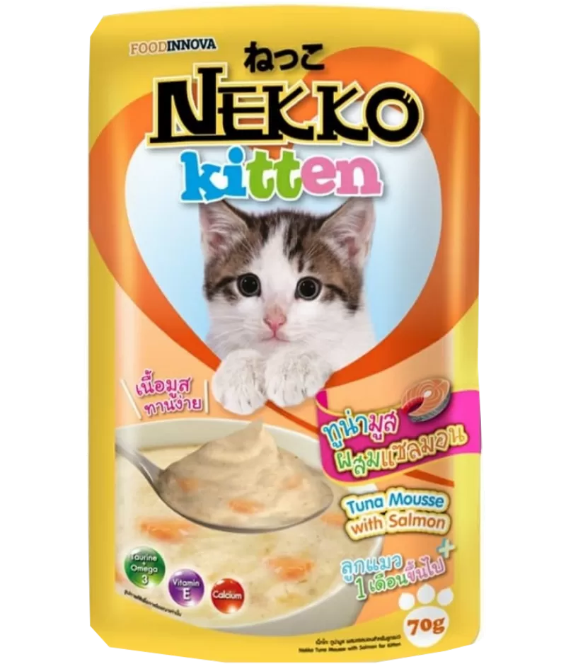 NEKKO Kitten Pouch Tuna Mousse with Salmon 70gm