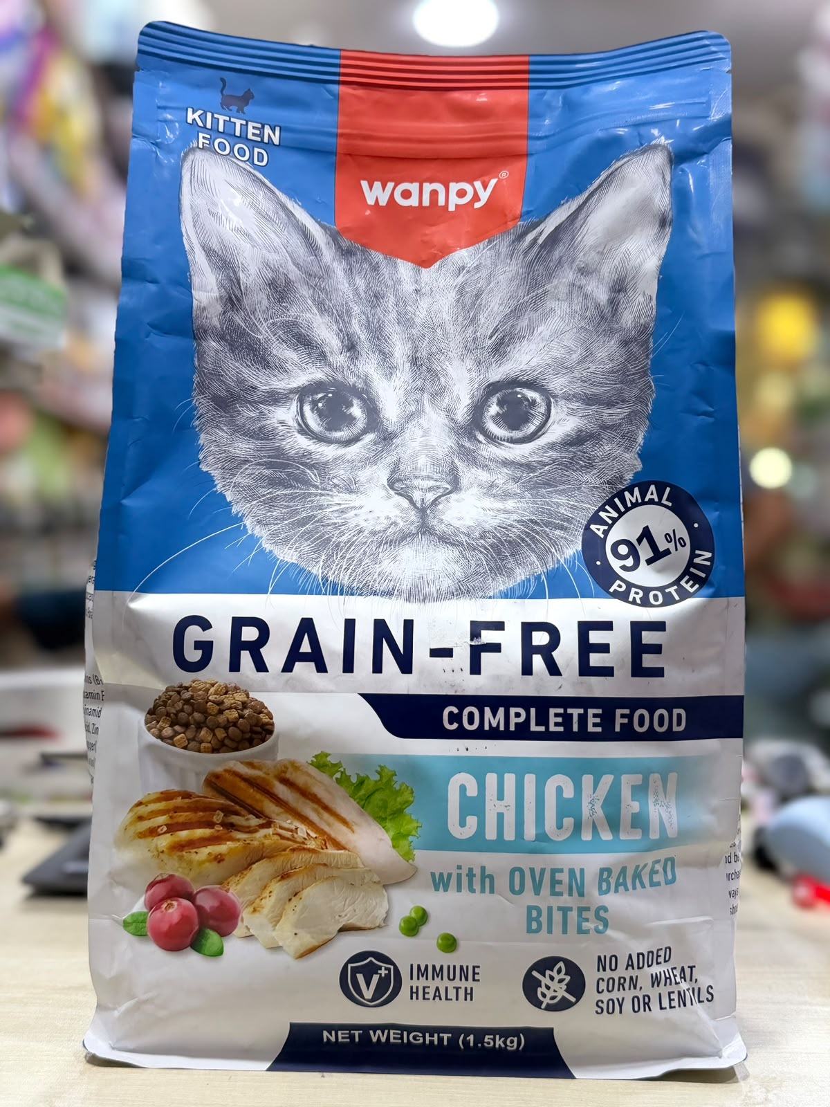 Wanpy Grain Free Super Premium Dry Cat Food Kitten Chicken 1.5kg
